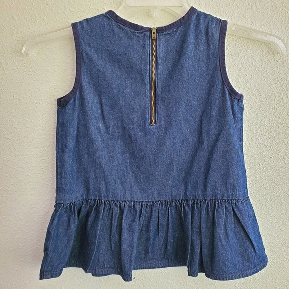 Hanna Andersson Denim Peplum Sleeveless Top 8 - Picture 2 of 9